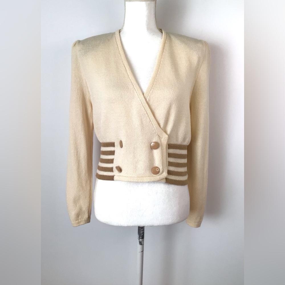 Rare Vintage ST JOHN For Saks Fifth Avenue Knit Crop Blazer